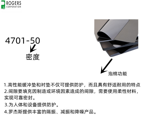 罗杰斯泡棉4701-50系列-厚度型号规格-批发价格！